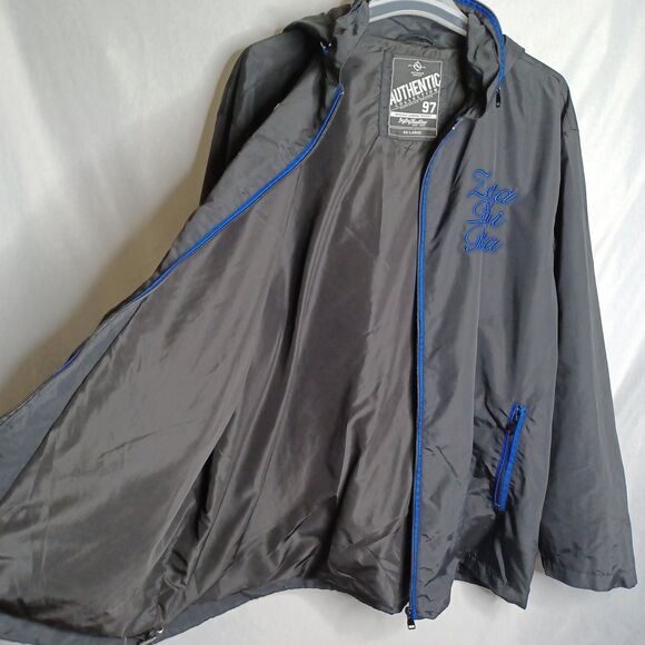 Zeta Phi Beta Jacket Mens 4XL Black Blue Embroidered Windbreaker Hooded Greek - Picture 4 of 16